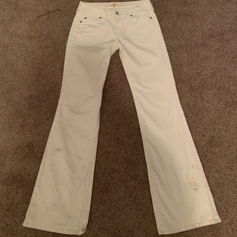 7 For All Mankind White Bootcut Jeans